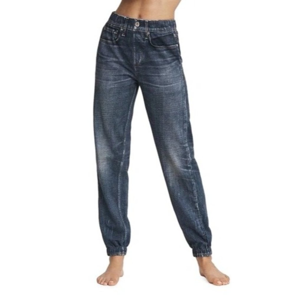 rag & bone Women's Dark Wash Denim Jogger Pants